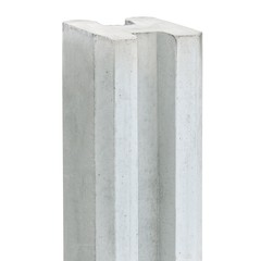 Betonpaal Zaan Wit / Grijs 10x10 275 smalle gleuf voor stapelplank blokhutprofiel
