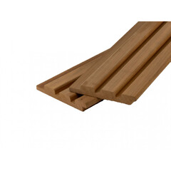 Thermisch gemodificeerd Ayous Hout Triple profiel 2x14 cm  PER PAK VAN 4 STUKS