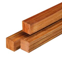 Hardhout  paal 8,5x8,5cm 300 cm geschaafd met 2 v groef per zijde