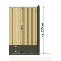 Betonpaal Maas 10x10 308 cm Pyramidekop voor dubbele onderplaat (63 cm)