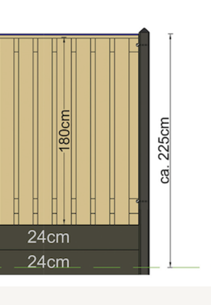 Betonpaal Maas 10x10 308 cm Pyramidekop voor dubbele onderplaat (63 cm)