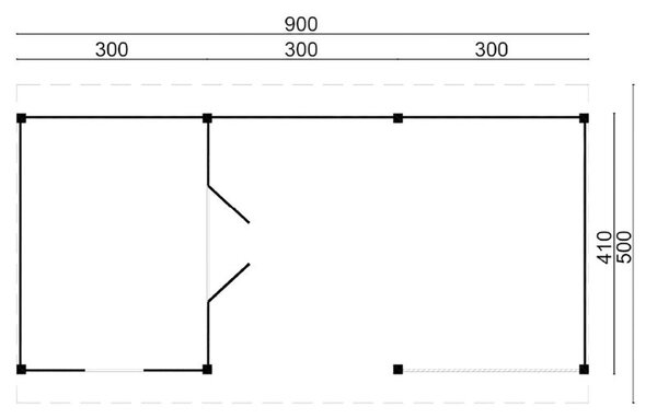 DHZ Plat dak Nijverdal Douglas 900 x 410 cm zwart geïmpregneerd