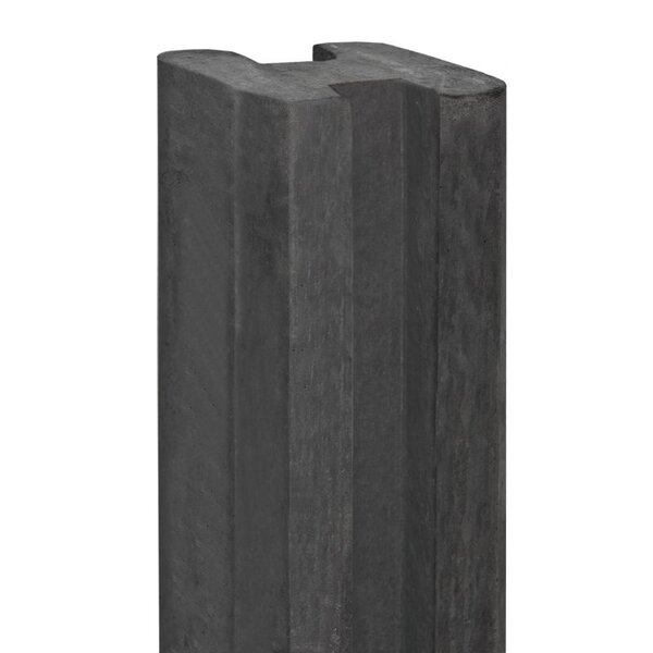 Betonpaal vecht antraciet  10x10 270cm rechte kop voor scherm sleufpaal