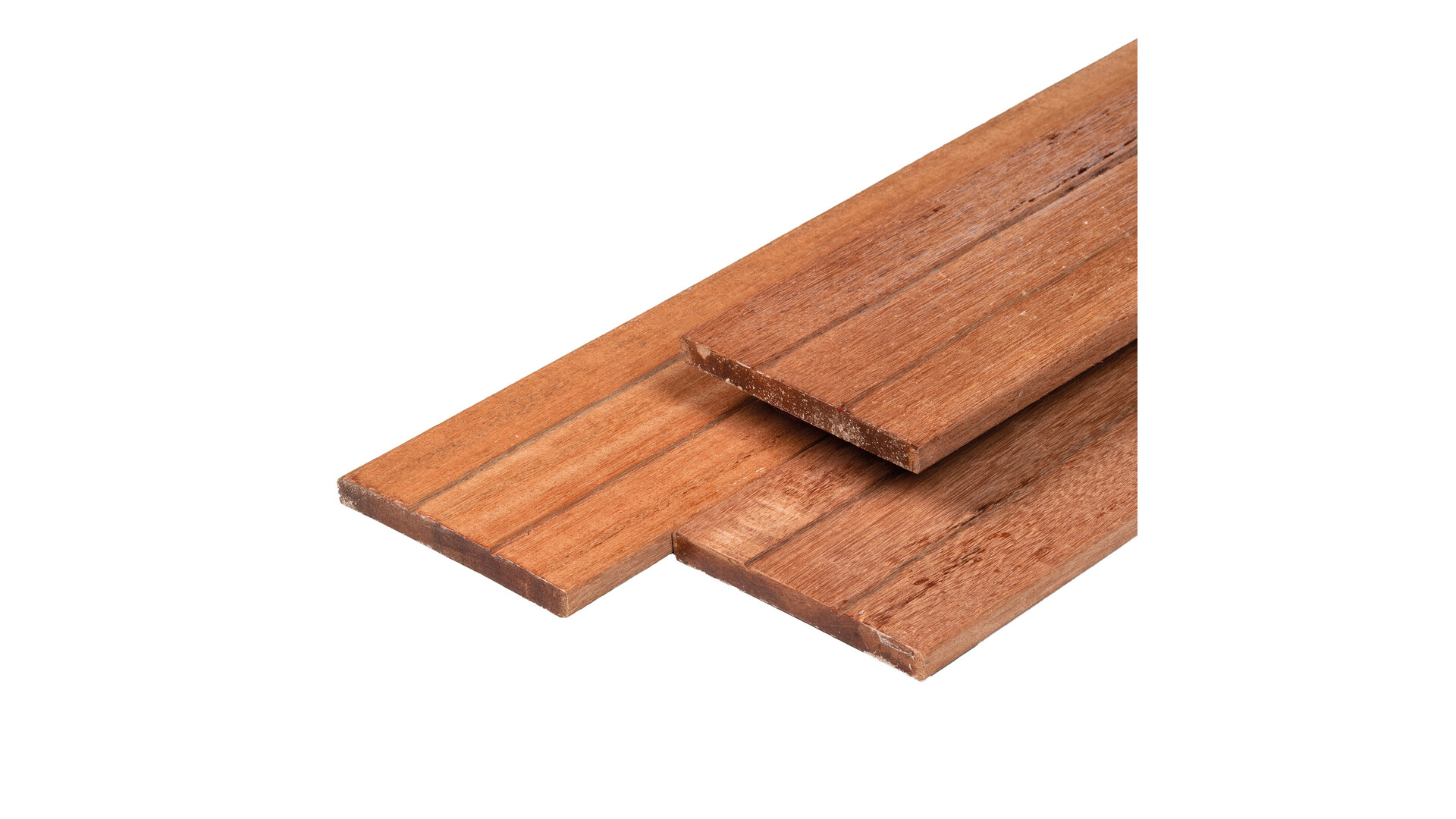 Hardhout plank 1,4x14 geschaafd 2-v groef