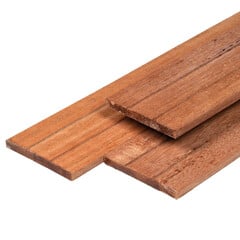Hardhout plank 1,4x14 geschaafd 2-v groef