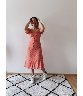 Buttoned dress red