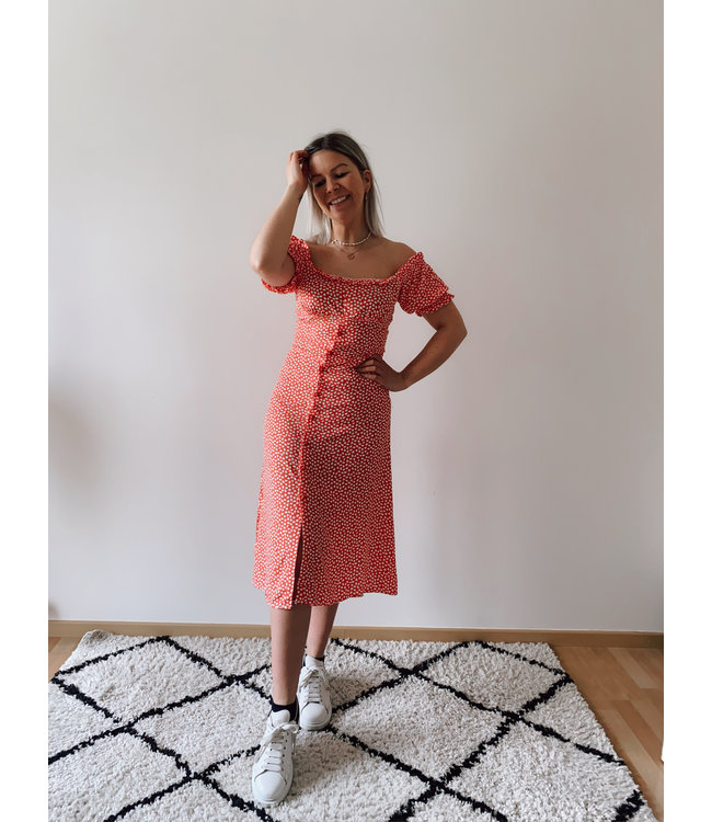 Buttoned dress red
