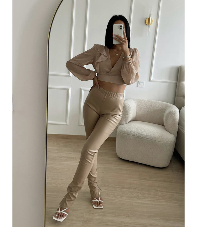 Leatherlook split legging