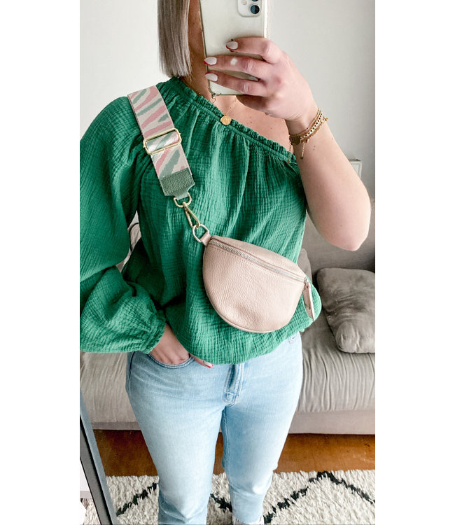 Strap pink/green golden details