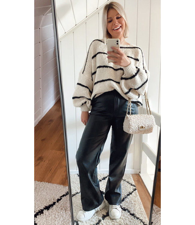 Straight leatherlook pants