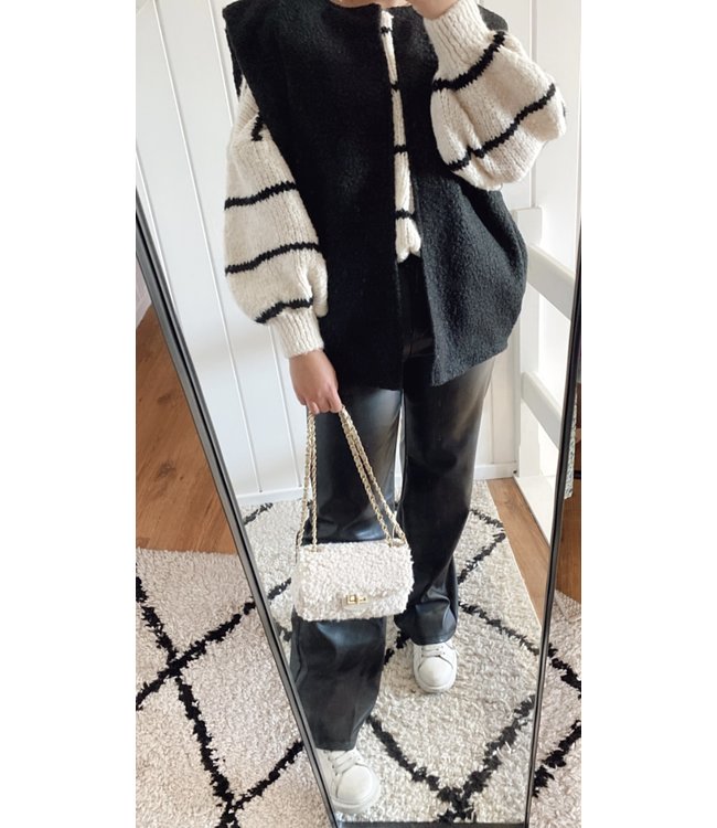 Straight leatherlook pants