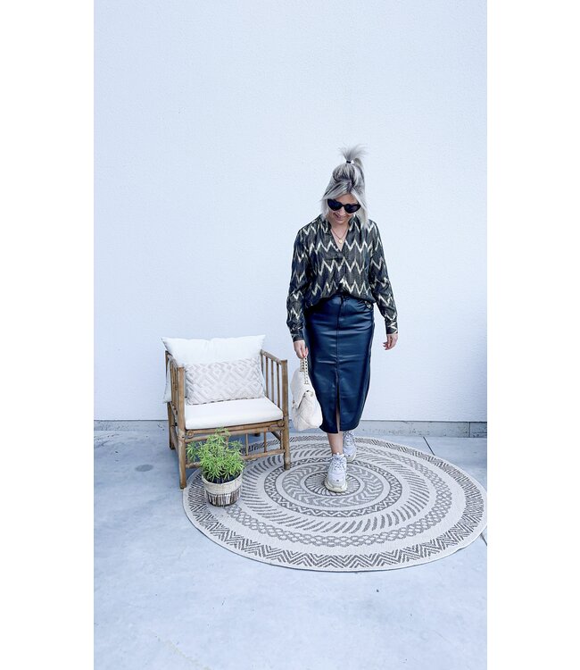 Zig zag blouse black