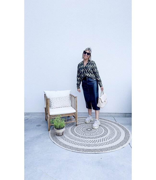 Zig zag blouse black