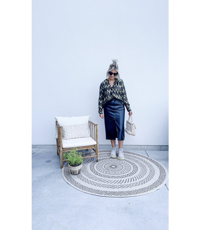 Zig zag blouse black