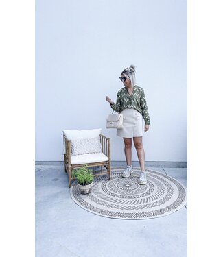 Zig zag blouse khaki