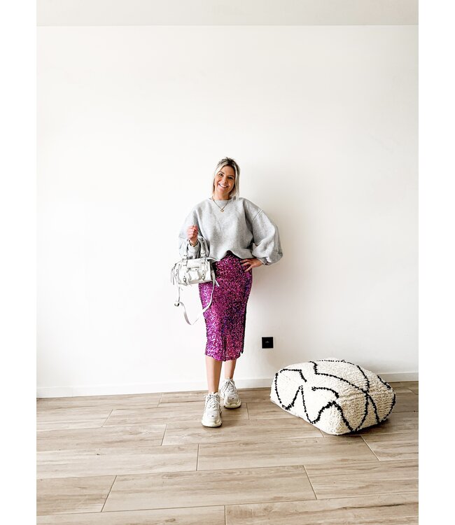 Sequins skirt purple