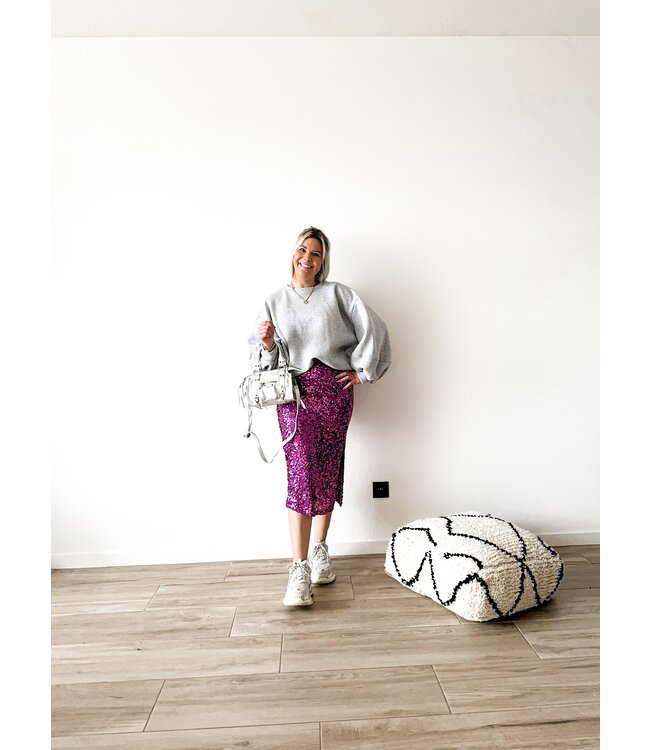 Sequins skirt purple