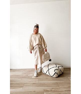 Checked skirt beige