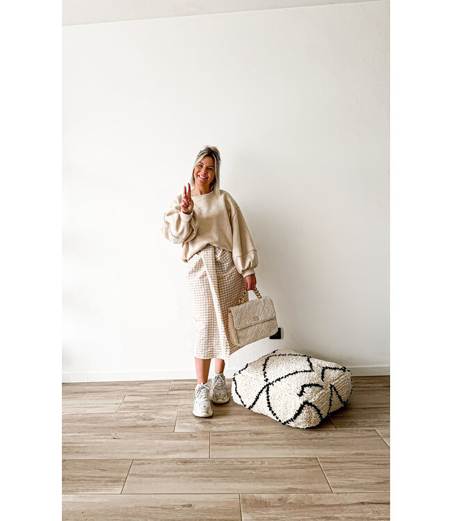 Checked skirt beige