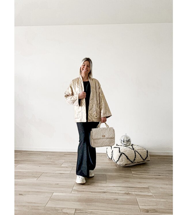 Flared lurex pants black