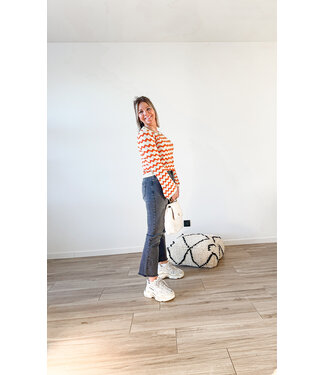 Zig zag top orange