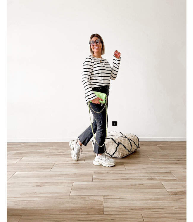 Cute striped top wide sleeve