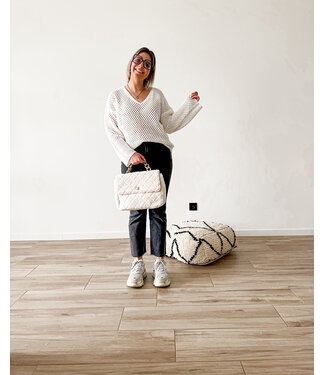 V-neck sweater white