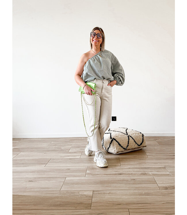 Cropped flared pants beige