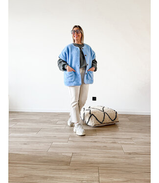 Teddy gilet light blue