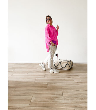 Oversized broderie blouse pink