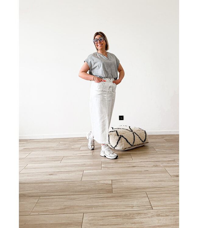 Cropped t-shirt grey