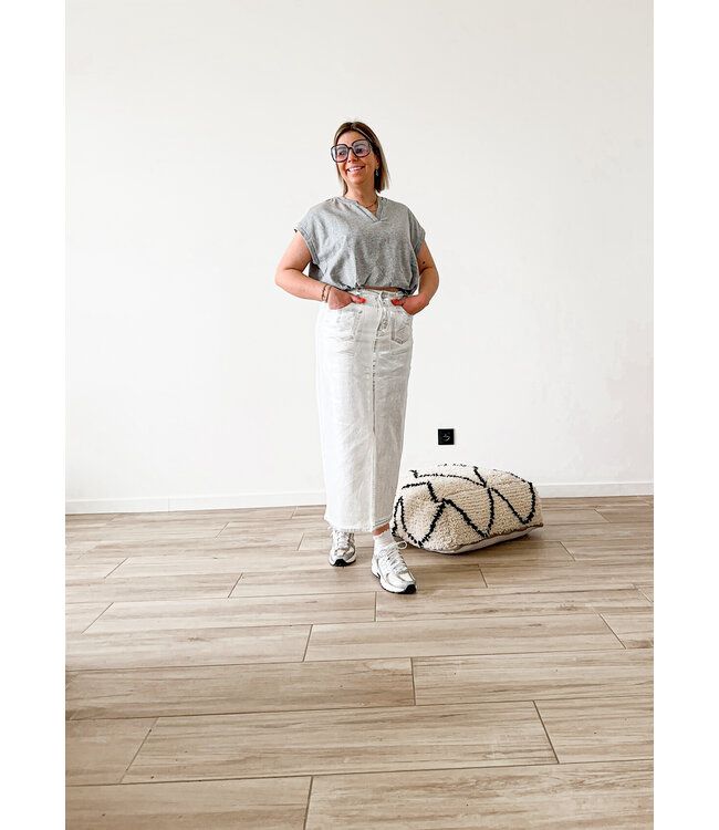 Cropped t-shirt grey