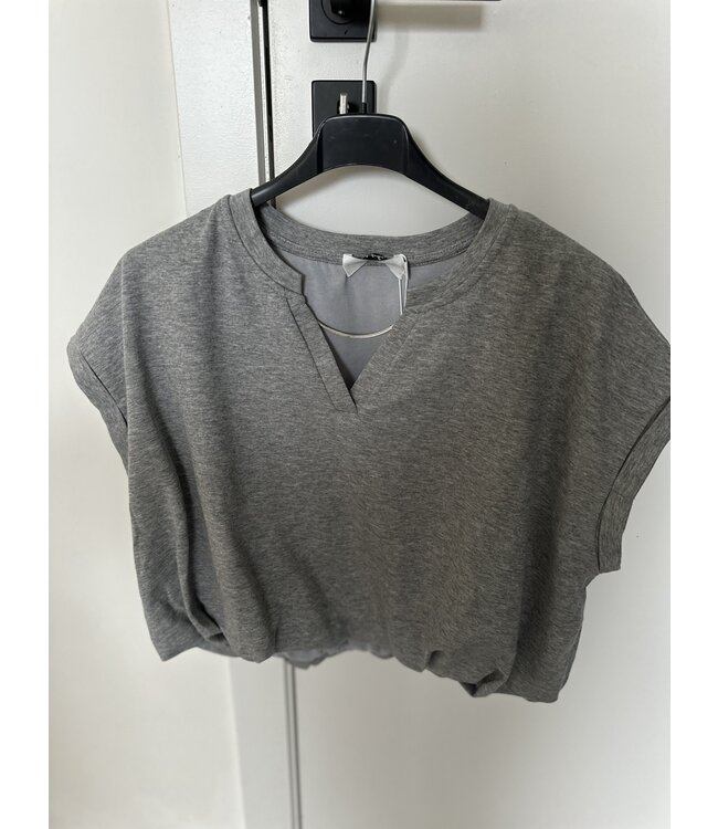 Cropped t-shirt grey