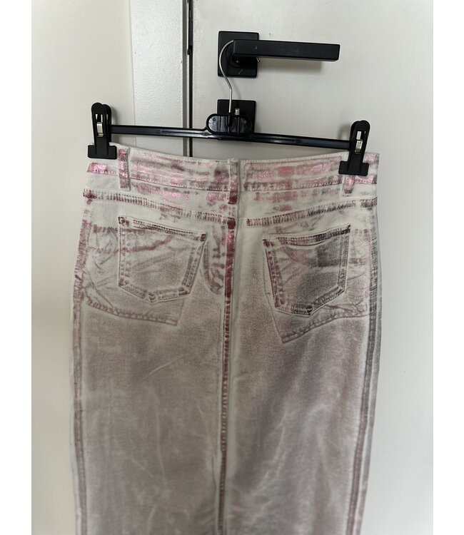 Washed shiny skirt pink