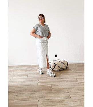 Washed shiny skirt grey