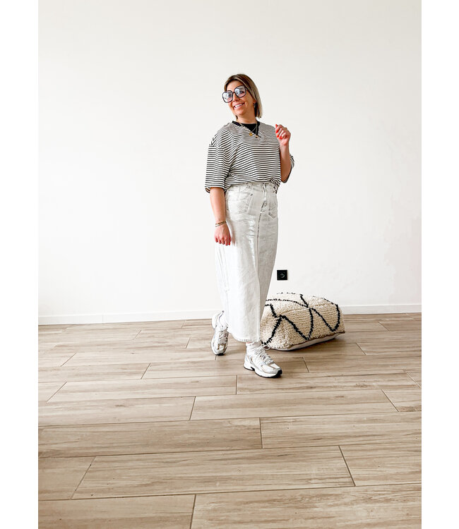 Washed shiny skirt grey