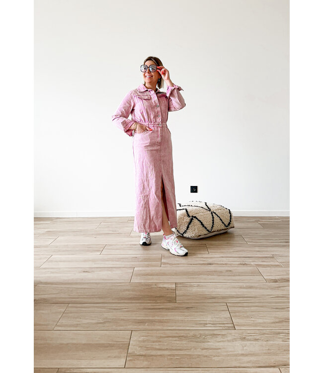 Jeans dress pink