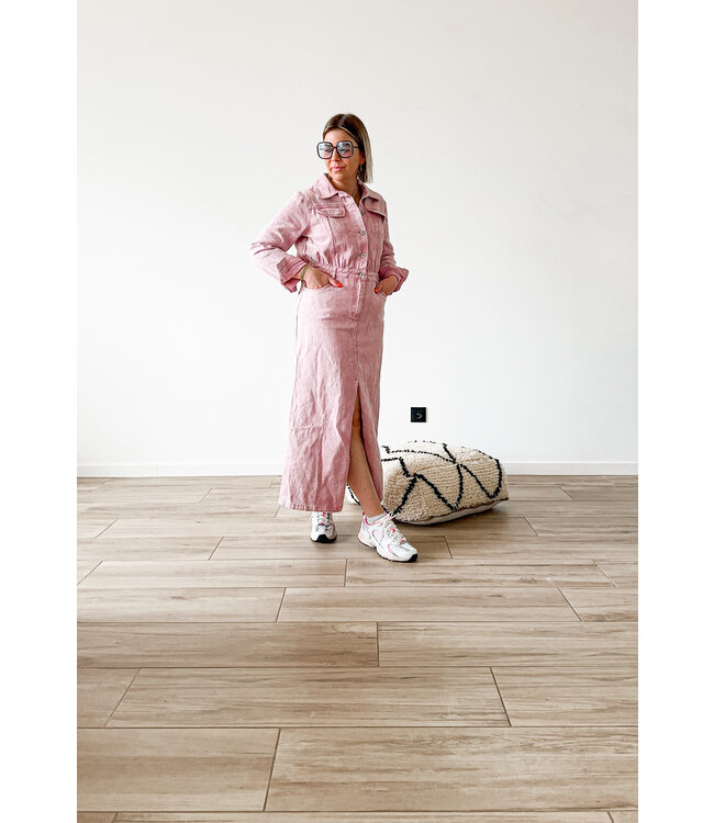 Jeans dress pink
