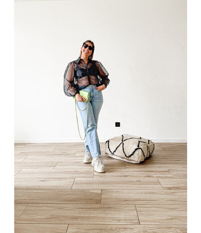 See trough blouse black