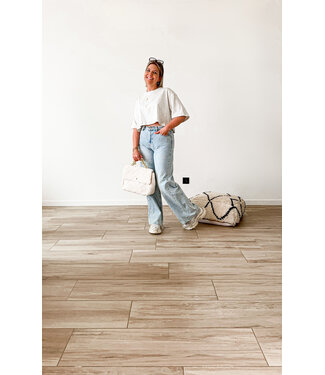 Cropped t-shirt light grey