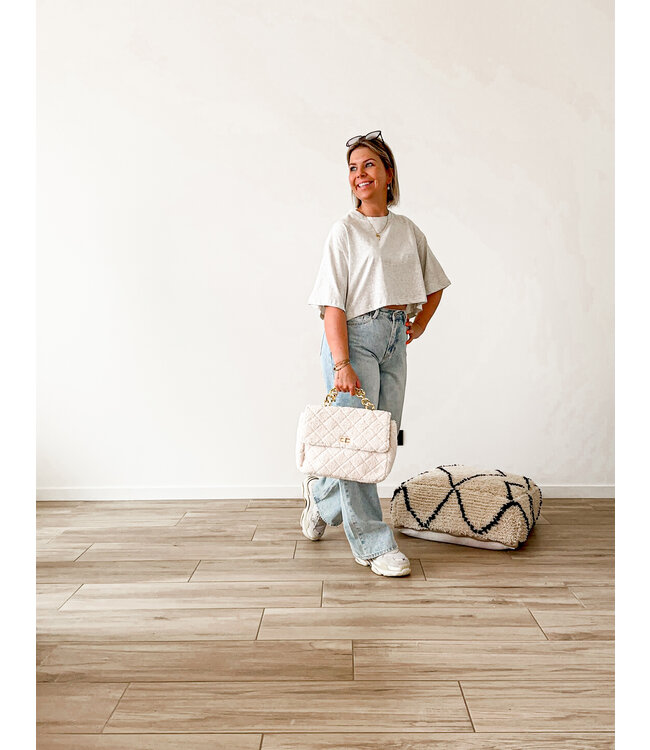 Cropped t-shirt light grey