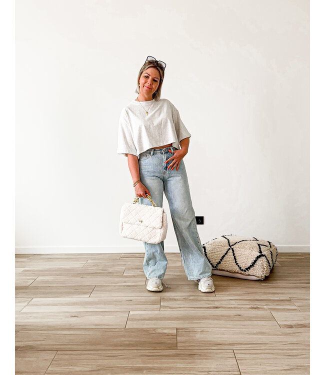 Cropped t-shirt light grey