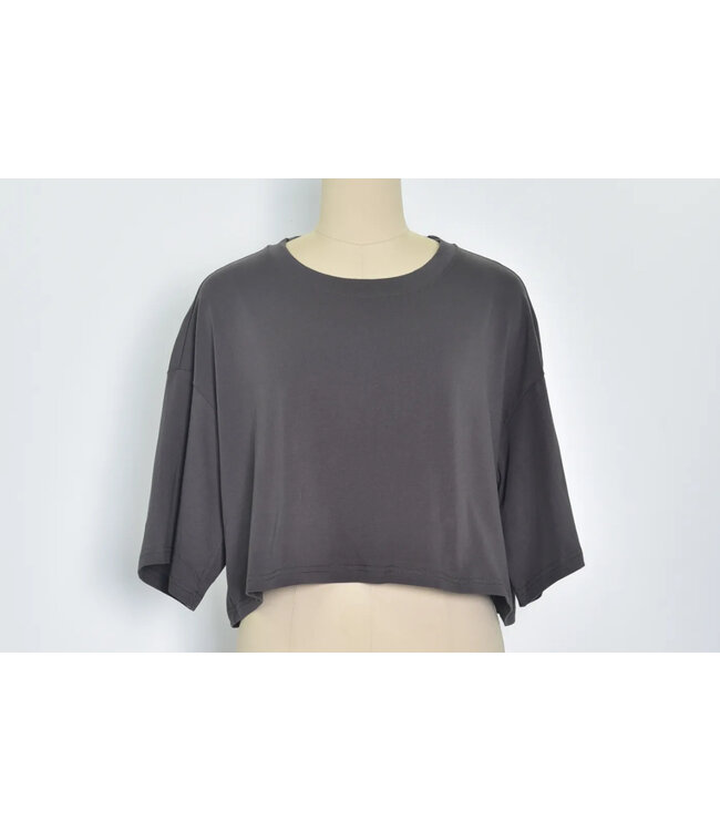 Cropped t-shirt dark grey