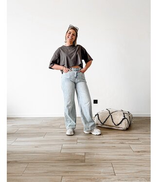 Cropped t-shirt dark grey