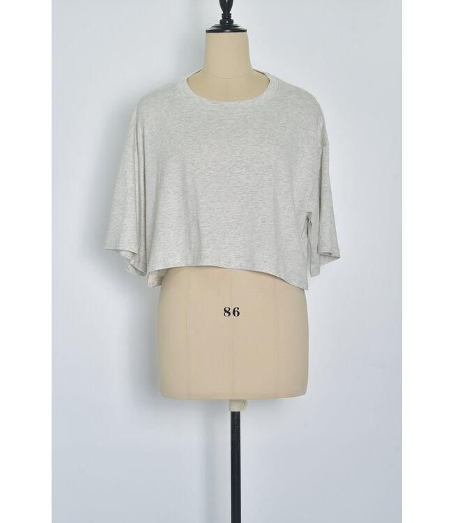 Cropped t-shirt light grey