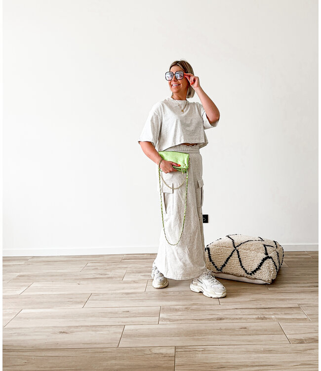 Cargo sweater skirt grey