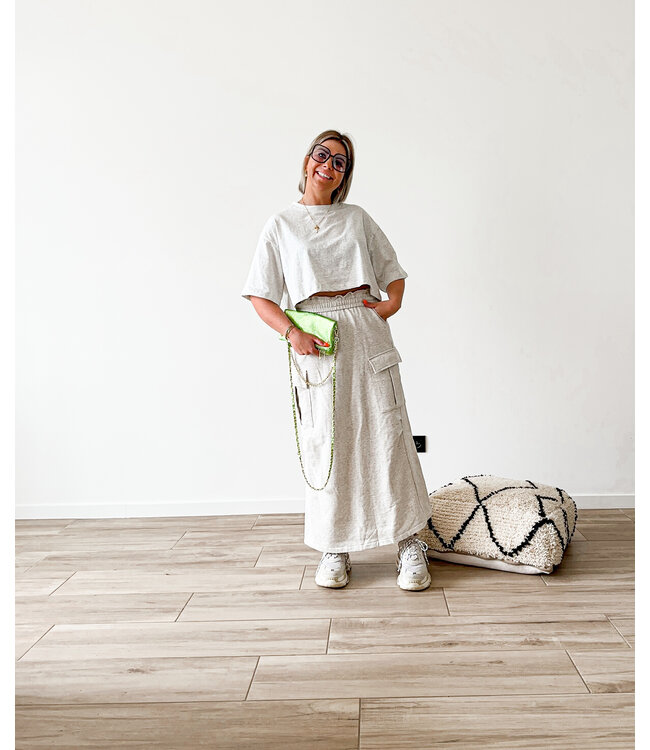 Cargo sweater skirt grey