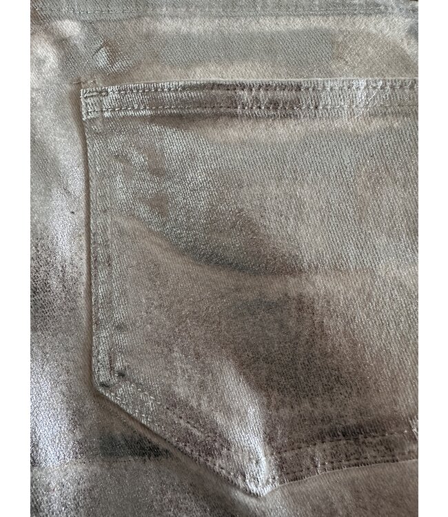 Straight pants beige/silver