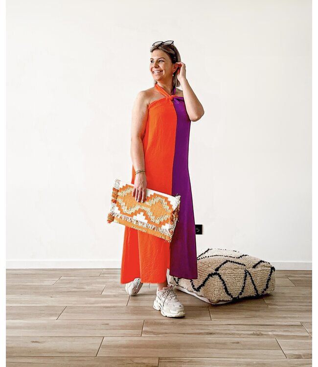 Summer dress orange/purple