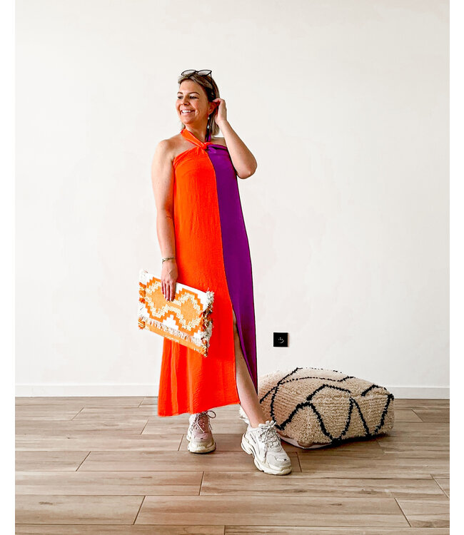 Summer dress orange/purple
